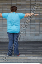 Whole Body Woman T poses Casual Chubby Standing Street photo references